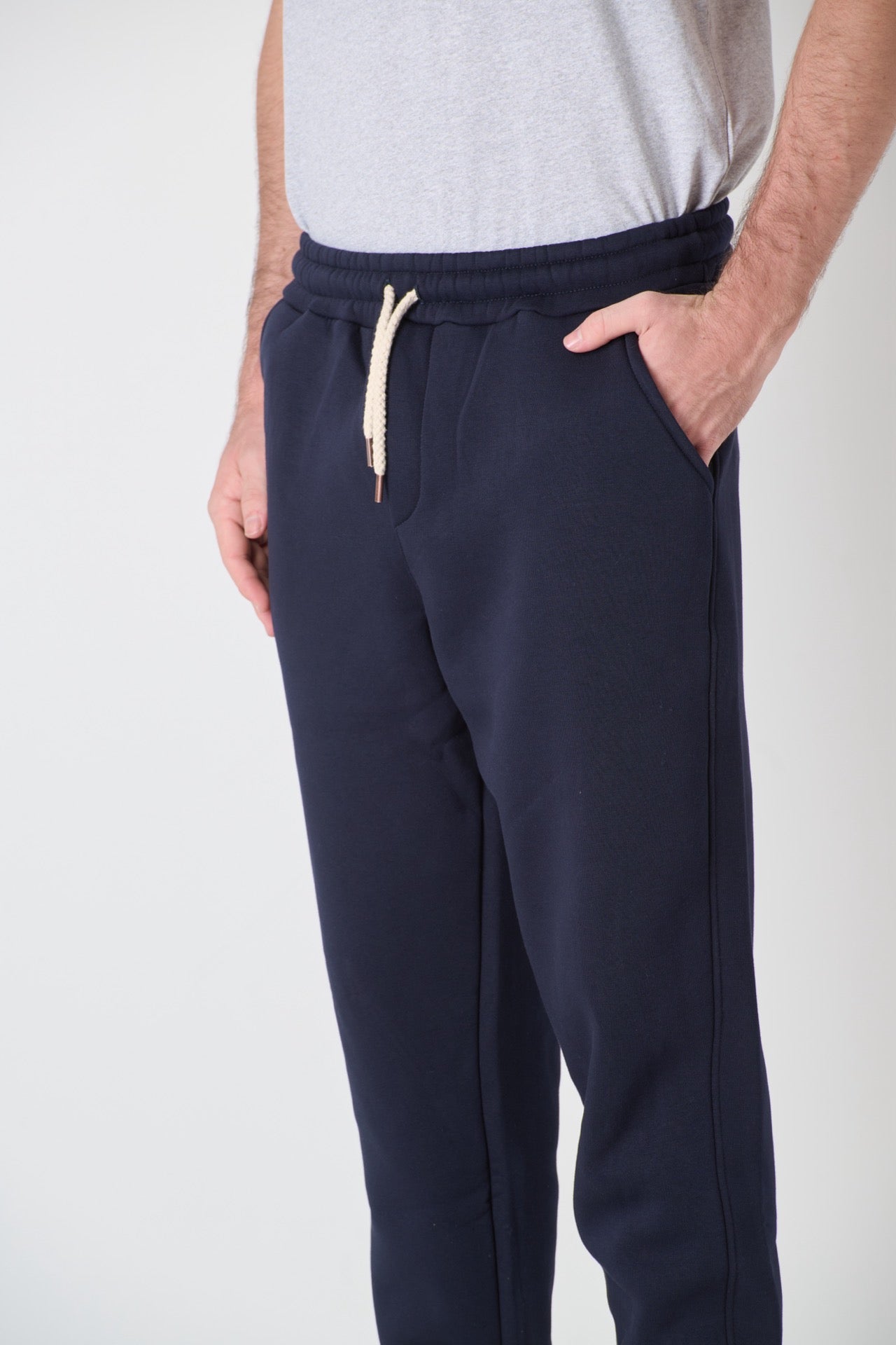 Blue Fleece Pants with Fabric Pocket V2