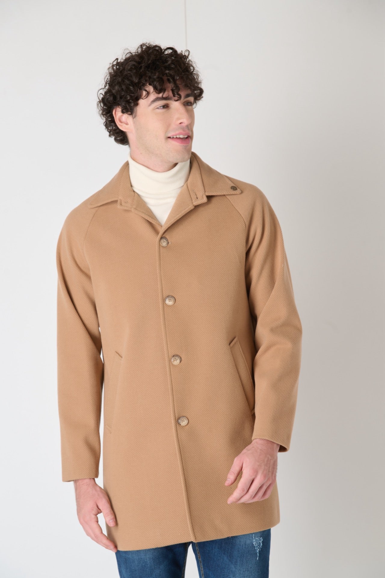 Cappotto Sartoriale Monopetto Diplomatico Cammello con fodera interna in Tessuto V2