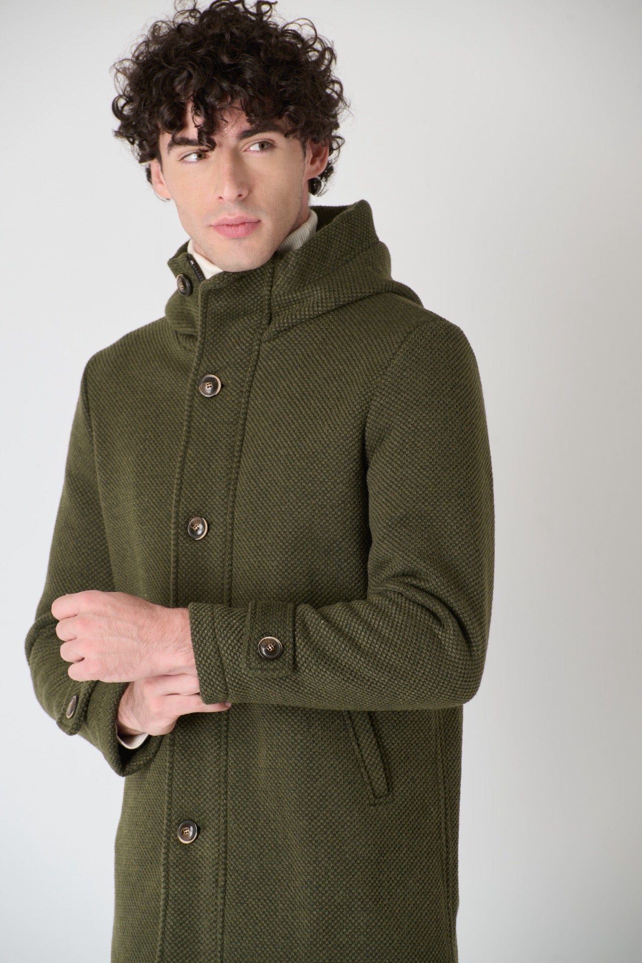 Parka punto riso Verde Militare con fodera in Tessuto V2