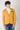 Single-breasted plain knit jacket with patches, inner collar and pocket square in V2 Mustard fabric