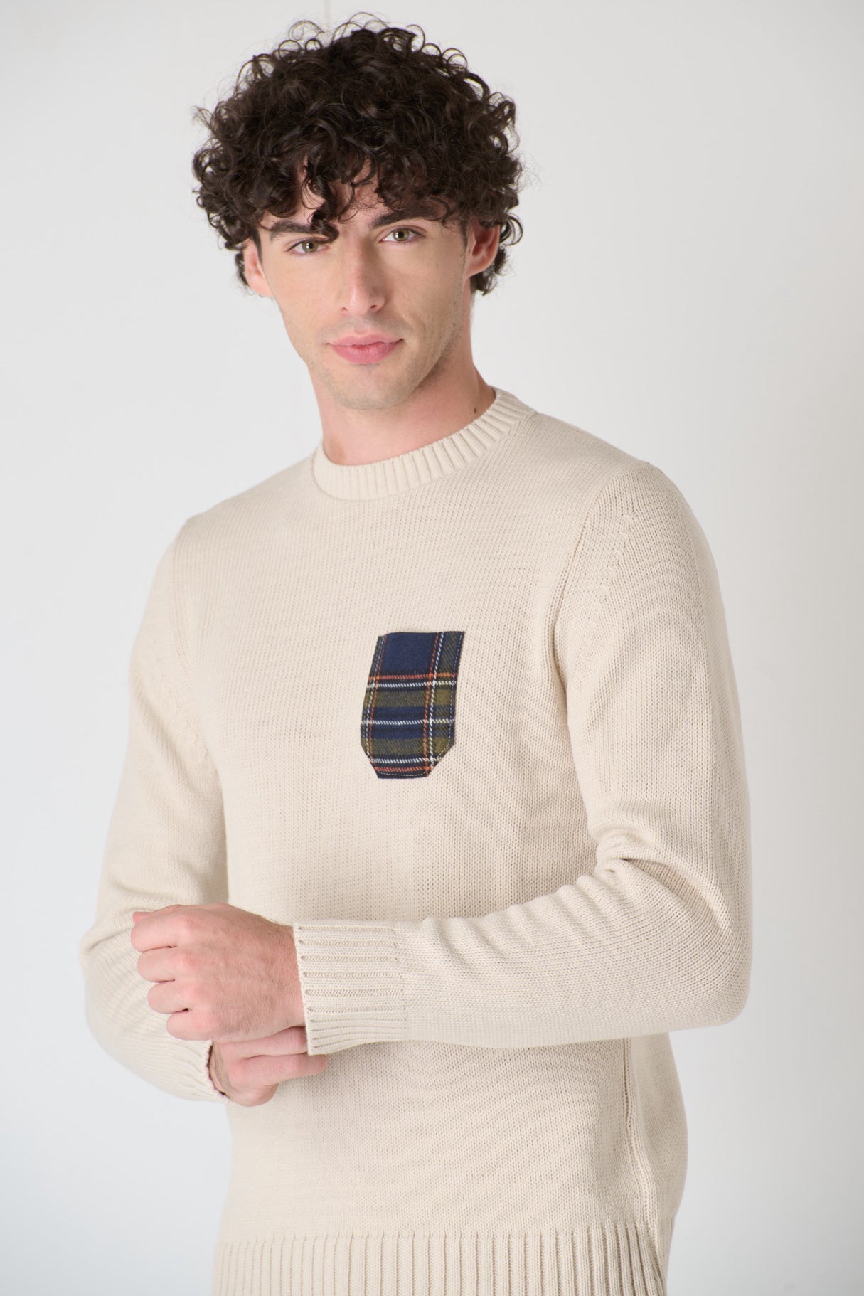 Butterscotch Crewneck Sweater with Pocket in Fabric V2