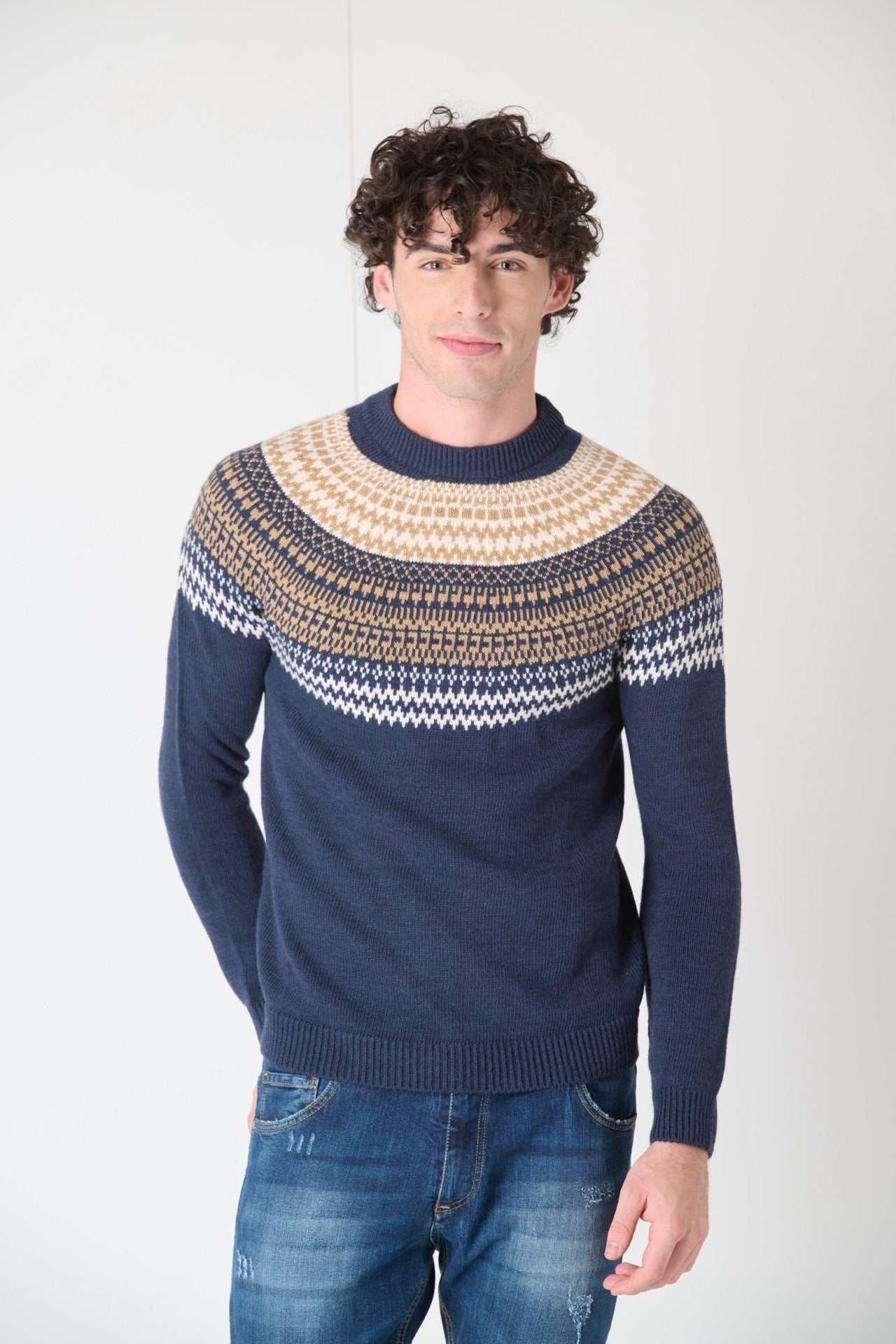 Cortina Blue Crewneck Sweater 