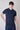 Blue pure cotton knitted polo shirt