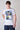 T-Shirt Bianca con stampa Moto e inserto in tessuto V2 ricamato e contrasti Giallo Fluo
