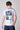 T-Shirt Bianca con stampa Moto e inserto in tessuto V2 ricamato e contrasti Giallo Fluo