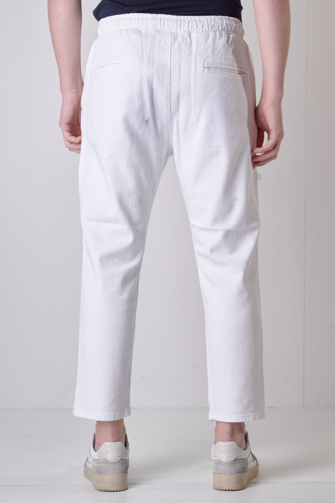 ALICANTE - White Drill trousers with elastic