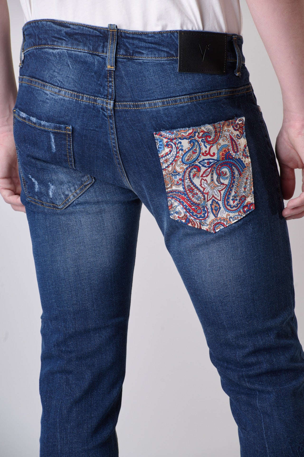 LONDON - Slim Fit Jeans - Blue with V2 fabric pocket