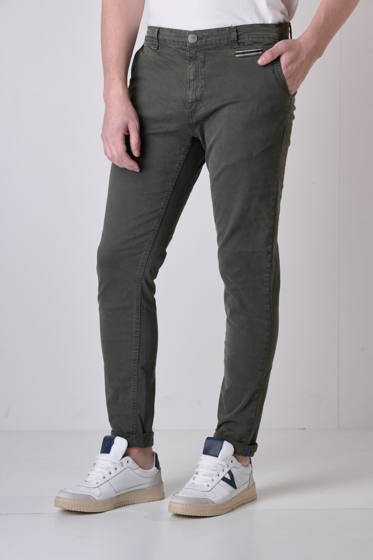 ROMA - Pantalone Chino Verde Militare