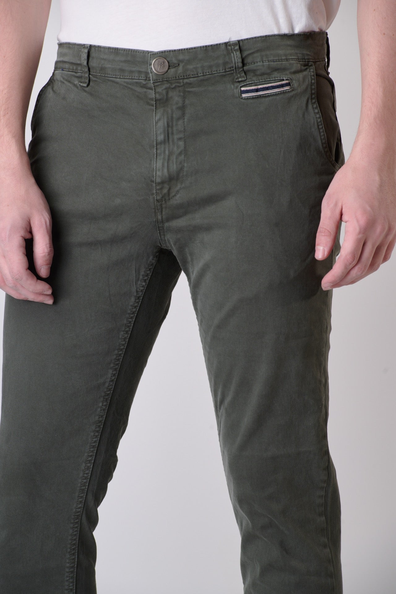 ROMA - Military Green Chino Trousers
