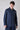 Camicia Sartoriale in Lino Blu con Pochette, interni e Polsini in tessuto V2