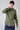 Camicia Sartoriale Coreana in Lino Verde Militare con Pochette, interni e Polsini in tessuto V2