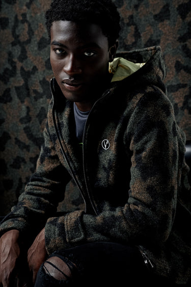 Bomber in Lana con Zip Camouflage