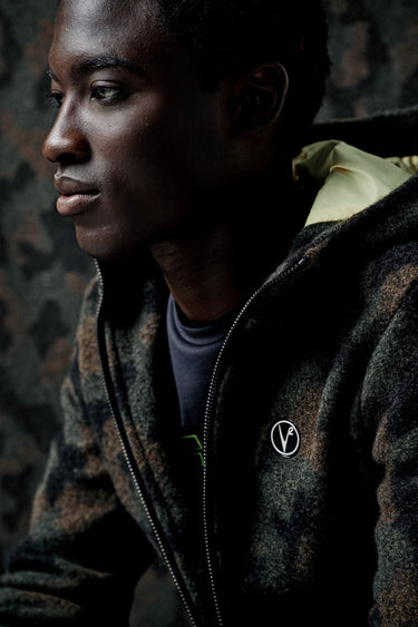 Bomber in Lana con Zip Camouflage