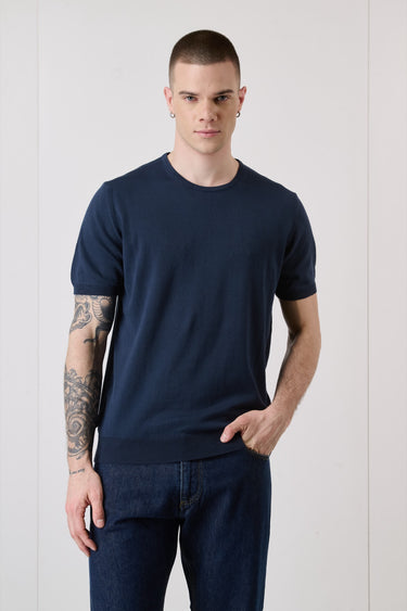 T-shirt in maglieria Blu