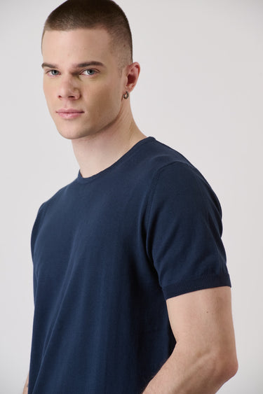 T-shirt in maglieria Blu