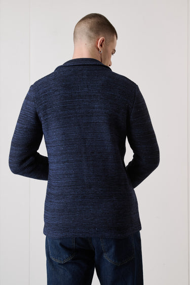 Giacca Monopetto Links Fiammata Blu con pochette in tessuto V2