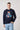 Blue Crewneck Sweatshirt with Teddy Print and Fabric Insert V2