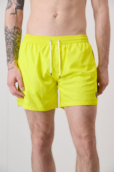 Costume Giallo Fluo con tasca posteriore a contrasto in fantasia V2