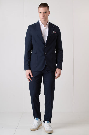 Giacca Monopetto di Alta Sartoria Blu interamente foderata in tessuto V2