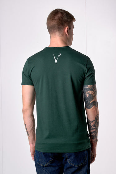 T-Shirt Verde con Stella in tessuto V2