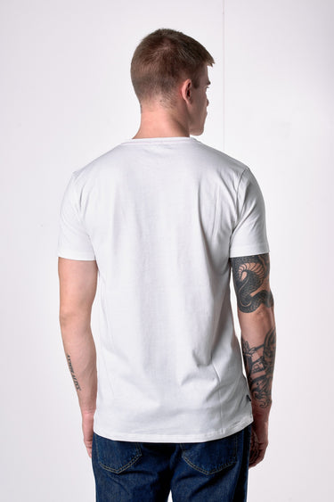 T-Shirt Panna con stampa Bulldog e ricamo in tessuto V2