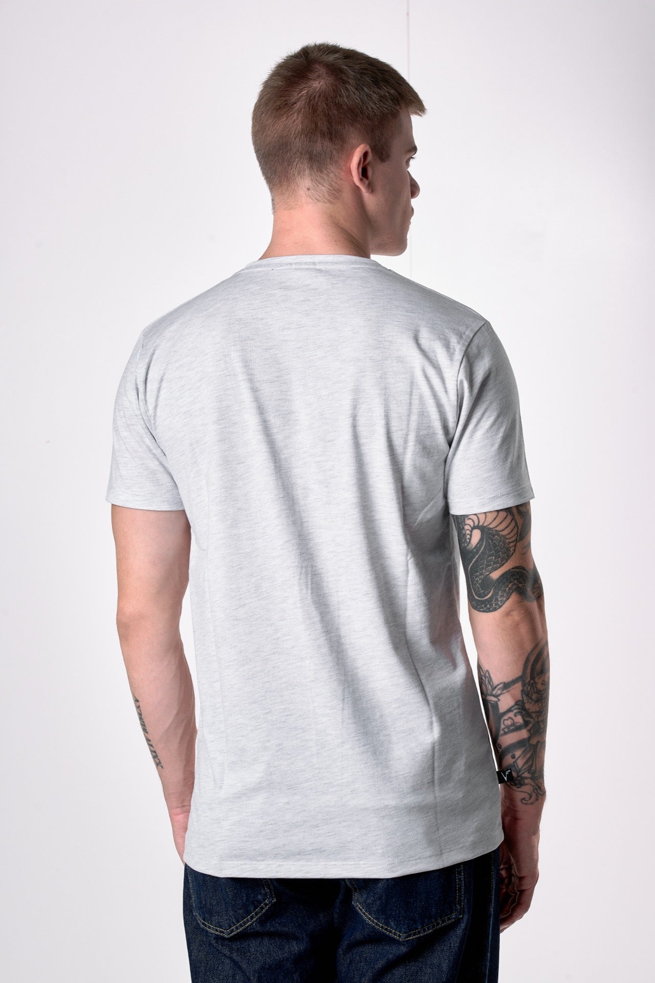 T-Shirt Grigia con stampa Teddy e ricamo in tessuto V2