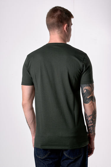 T-Shirt Verde Militare con stampa Teddy e ricamo in tessuto V2