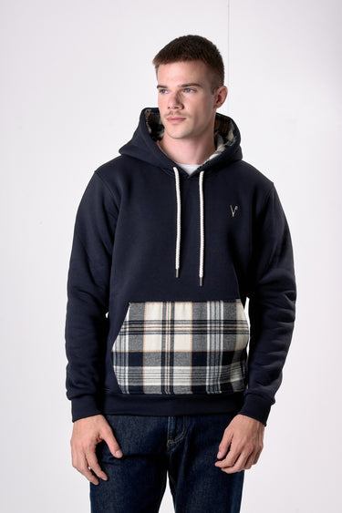 Blue Hoodie with Pocket and Fabric Interior V2