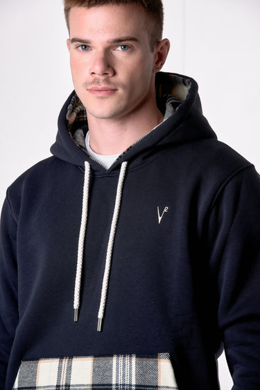 Blue Hoodie with Pocket and Fabric Interior V2