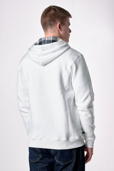 Cream Hoodie with Bulldog Print and Fabric Embroidery V2