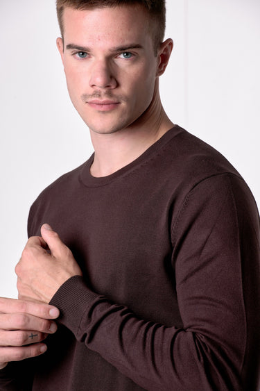 Maglione Girocollo in viscosa Moro