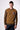 Merino wool sweater with a round neck, rice stitch, two-tone brown, and a V2 fabric pocket.