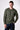 Crewneck sweater in pure extra-fine Merino carded wool, garment dyed in Military Green