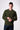 Army Green Chenille Crew Neck Sweater with V2 Fabric Patches