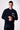 Maglione Girocollo in Ciniglia Blu con Taschino in tessuto V2