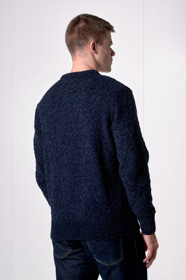 Blue 3D Chenille Crew Neck Sweater