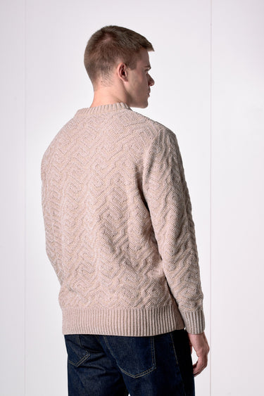Maglione Girocollo in Ciniglia 3D Sabbia