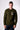Oslo Crew Neck Sweater in Military Green with Pocket in V2 Fabric