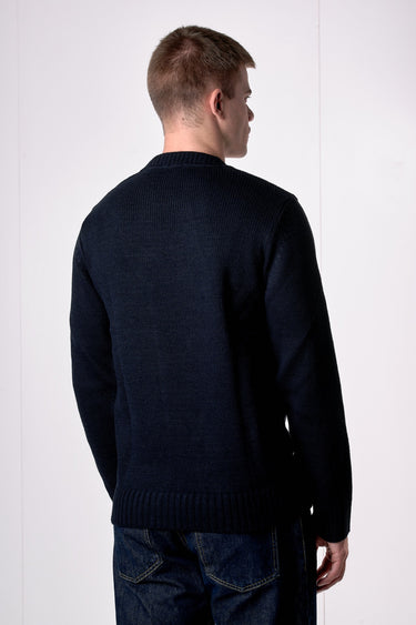 Maglione Girocollo Oslo Blu con taschino in tessuto V2