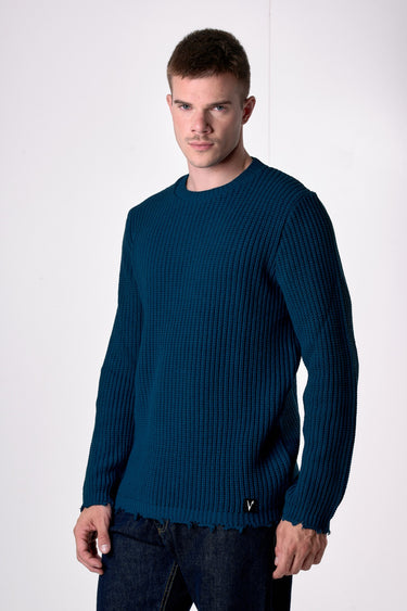 Maglione Girocollo con Strappi Ottanio