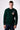Green Bird's Eye Crew Neck Sweater with Patchwork Pocket Embroidered with V2 Fabrics