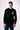 Black Bird's Eye Crew Neck Sweater with Patchwork Pocket Embroidered with V2 Fabrics