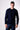 Maglione Girocollo punto riso Blu con Toppe Patchwork Ricamate con Tessuti V2