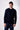 Maglione Girocollo punto riso Blu con Toppe Patchwork Ricamate con Tessuti V2
