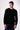 Maglione Girocollo punto riso Nero con Toppe Patchwork Ricamate con Tessuti V2