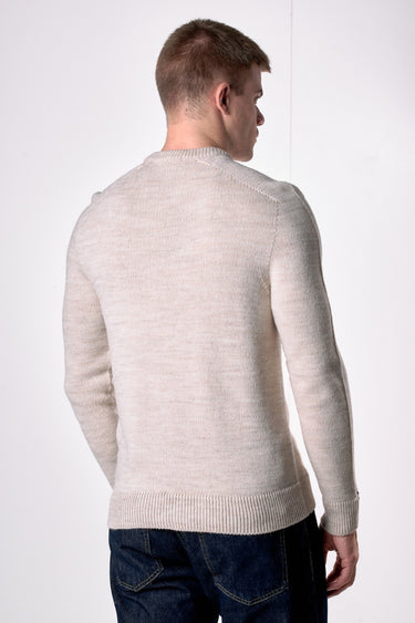 Maglione Girocollo misto Alpaca con Ricami a X