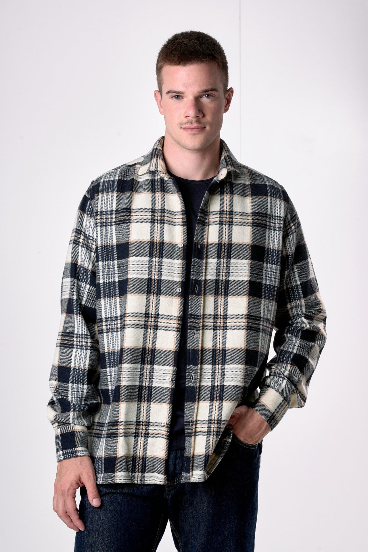 Camicia Scozzese Blu