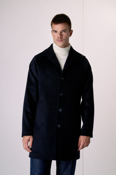 Cappotto Sartoriale Monopetto Diplomatico Blu con fodera interna in Tessuto V2