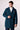 Cappotto Monopetto punto riso Multicolor Blu accoppiato con pochette in Tessuto V2