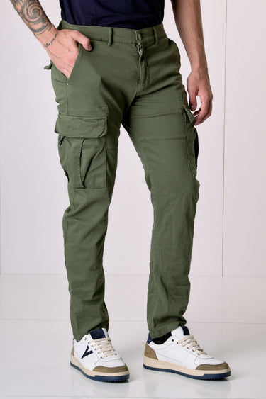 TEXAS - Cargo Regular Verde Militare con Salpa in tessuto V2